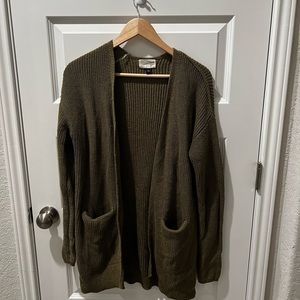 Oversized cardigan olive green